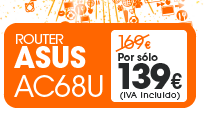 ROUTER ASUS AC68U. Por sólo 139€, IVA incluido